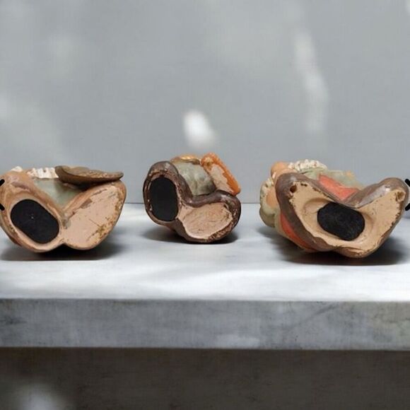 Set of 3 Vintage Snow White and the Seven Dwarfs Ceramic Gnomes. 6" Tall - Picture 5 of 6